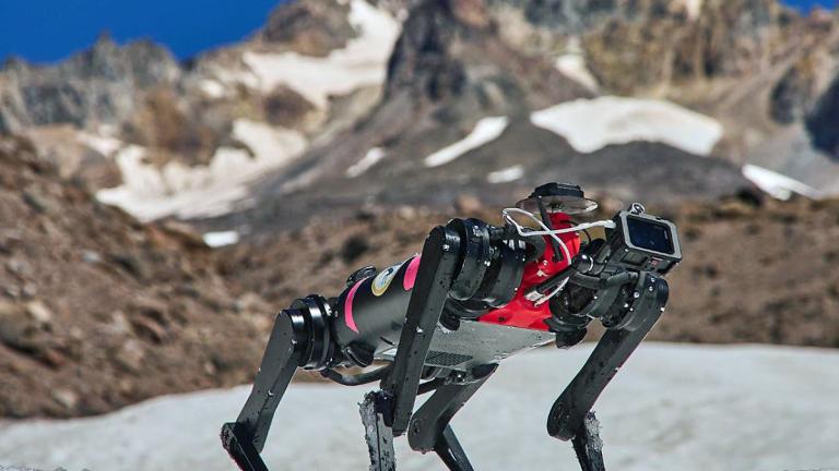 Four-legged robot named Spirit.