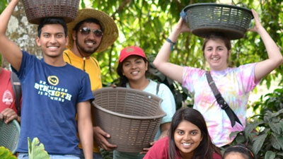 students volunteering 