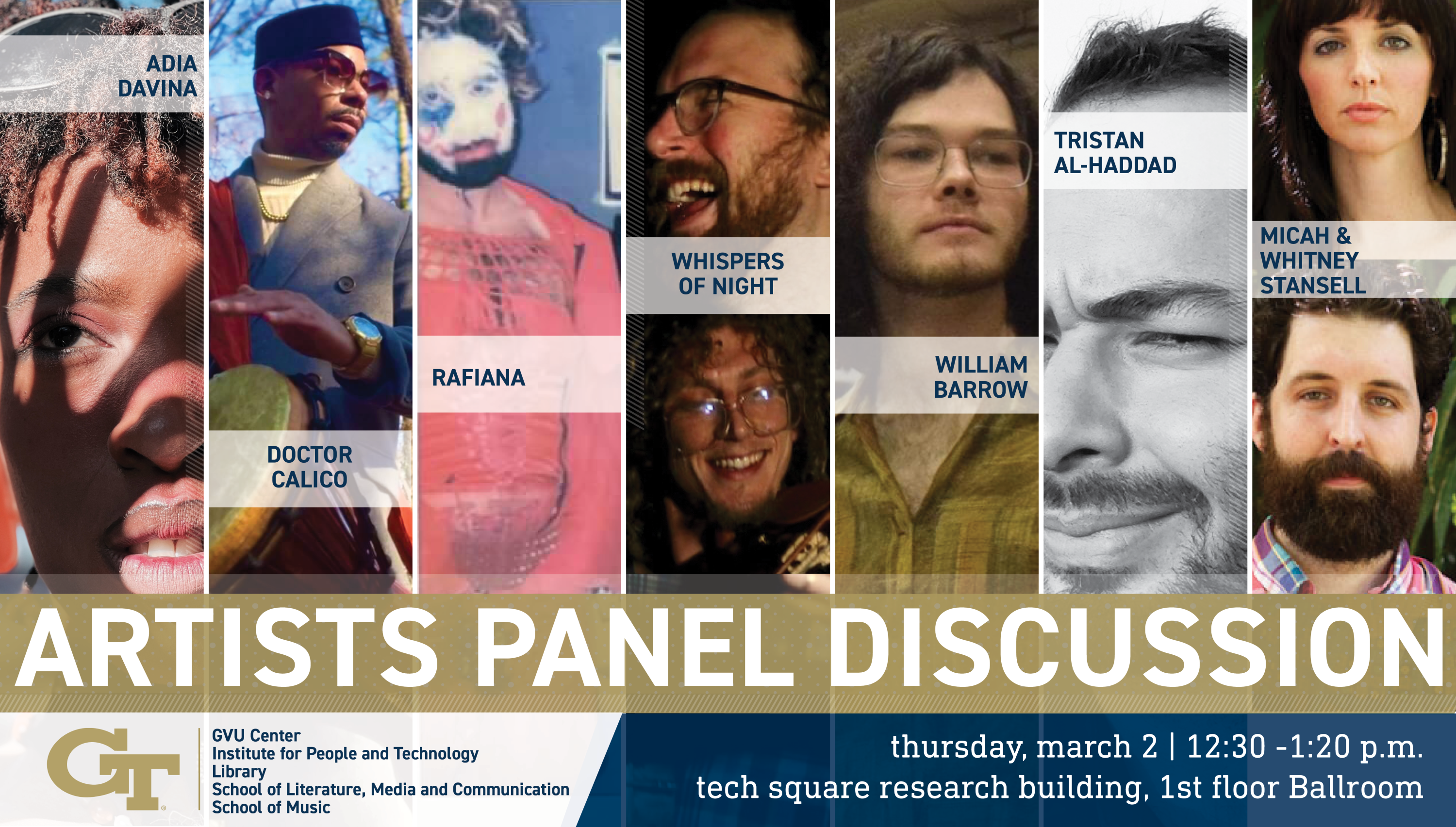 Image for Panel Discussion for GT Artists in Residence Program Spring 2023.