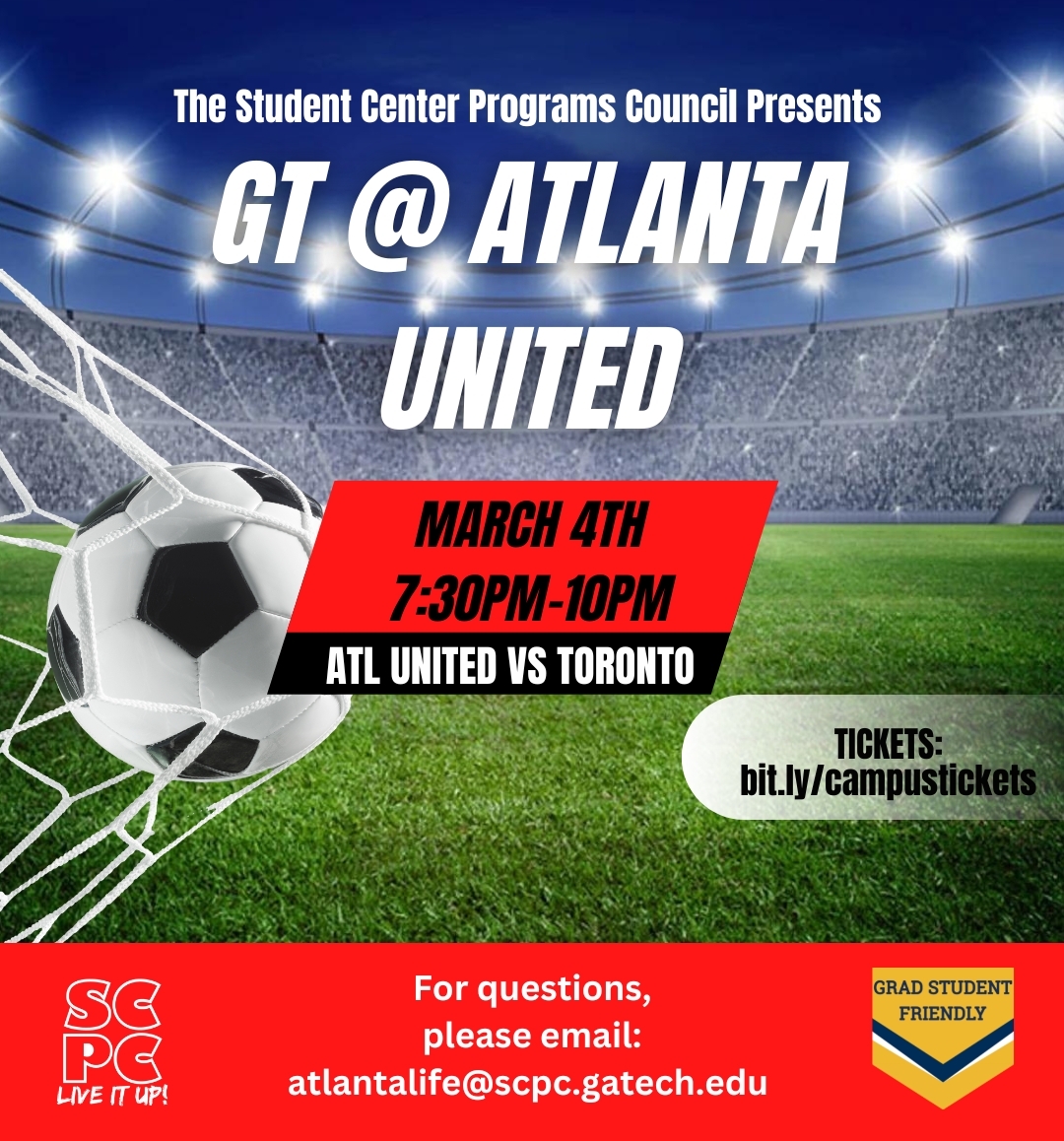 On Saturday, March 4th go to one of Atlanta's premier venues, Mercedes-Benz Stadium and watch Major League Soccer in action as Atlanta United play against the Toronto Football Club. Tickets are available for students for only $30! All tickets will be seated together in sections 228 and 229. Students should use Gate 1 to enter Mercedes-Benz Stadium. The game will begin at 7:30 p.m. and will last between 1.5 and 2 hours.
Game tickets are virtual, so tickets will be transferred to you before the game using the