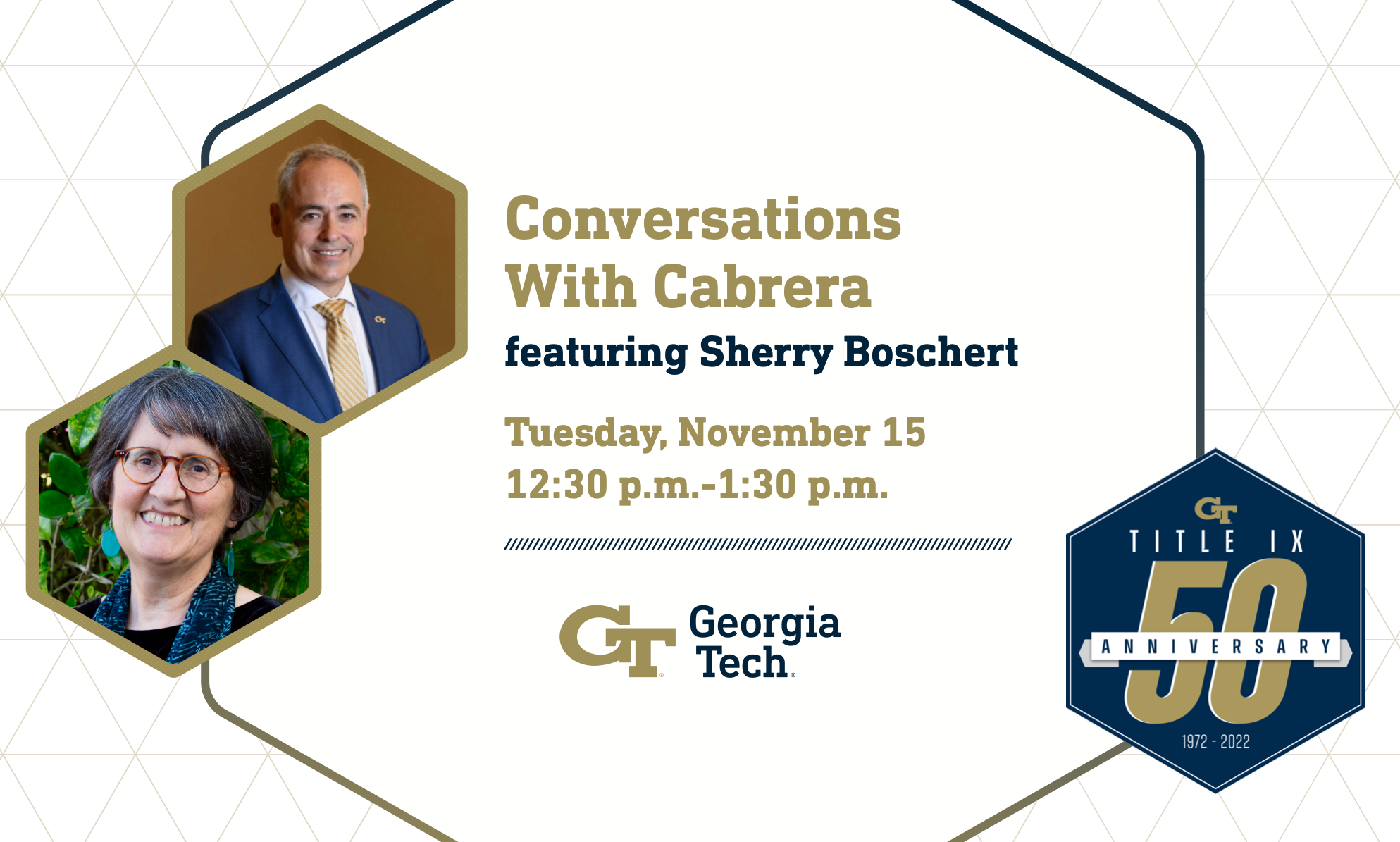 In the final Conversation with Cabrera for the Fall 2022 semester, President Cabrera will sit down with award-winning journalist and author, Sherry Boschert, to discuss her latest book 37 Words: Title IX and Fifty Years of Fighting Sex Discrimination.   From helping women access education and professional opportunities to shaping athletics and making sure students have a safe learning environment, Title IX has impacted every aspect of higher education.  Learn more about how this historic piece of legisl
