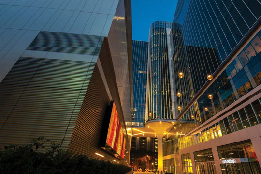 Coda building at night