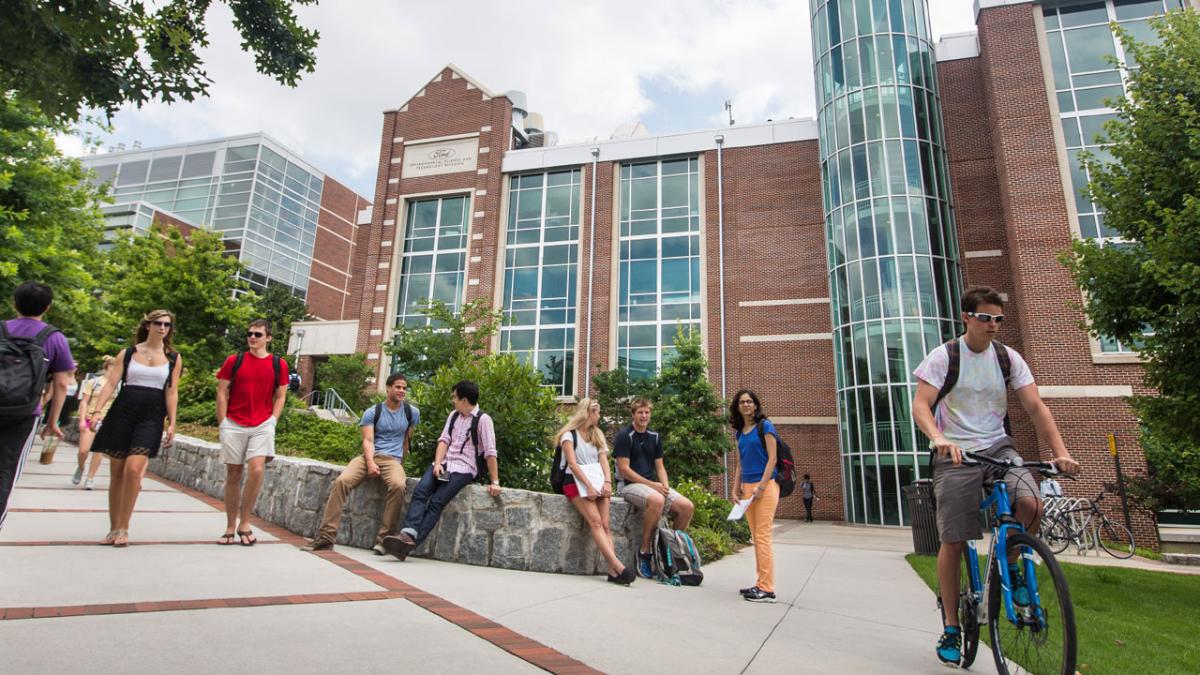 Students on the campus