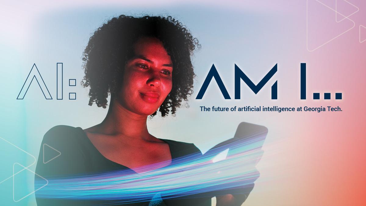 Person in the middle of the story's title, holding a cellphone. 