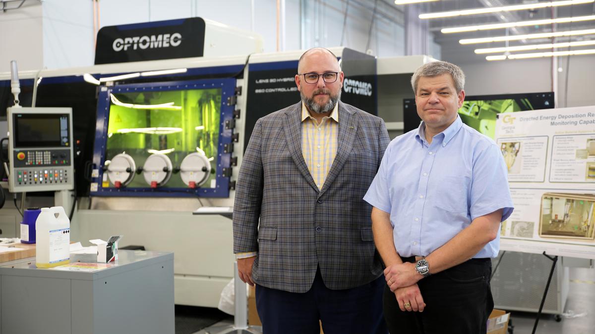 kurfess and stebner in Georgia Tech's advanced manufacturing facility