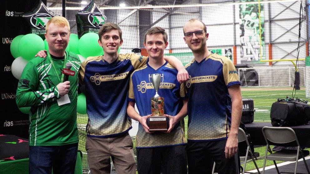 Students Matt Kelsey, Luke Lawver, and Tanner Beard participated in the 2022 Collegiate Drone Racing Championship in Grand Forks, North Dakota.