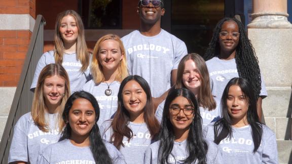 1st row, from L to R: Ria Vittal, Malavika Niverth; 2nd row: Meghan Hamrick, Britney Huynh, Andrea Ninh; 3rd row: Larissa Martin, Anja Govednik; 4th row: Alison Bolaños, J’Avani Stinson, Deandra Smith.