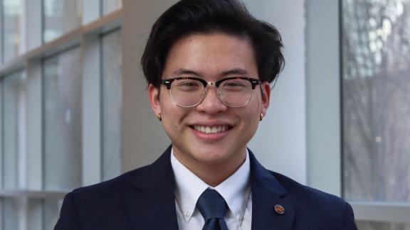 Elliot Huang will graduate in May with bachelor’s degrees in psychology and computer science.
