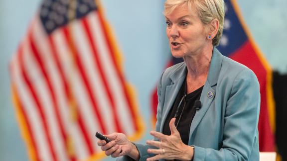 Secretary of Energy Jennifer Granholm visited Georgia Tech to talk about clean energy. (Photo by Allison Carter)
