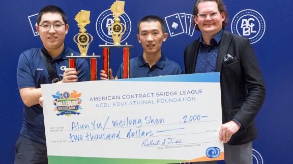 Bridge Club Teams Champions — Weilong Shen on the left and Alan Yu
