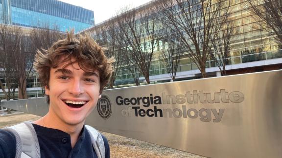 Survivor contestant and Georgia Tech student Carson Garrett on campus.