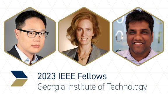 (L-R) Sung Kyu Lim, Linda Milor, and Moinuddin K. Qureshi. Georgia Tech's three faculty members elevated to fellow status in the Institute of Electrical and Electronics Engineers (IEEE) for 2023.
(L-R) Sung Kyu Lim, Linda Milor, and Moinuddin K. Qureshi. Georgia Tech's three faculty members elevated to fellow status in the Institute of Electrical and Electronics Engineers (IEEE) for 2023.