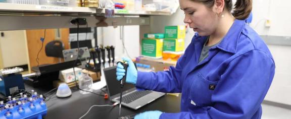 jordan.jpgGeorgia Tech Ph.D. student Jordan McKaig demonstrates how NASA astronauts onboard the International Space Station will use the MinION sequencing device to identify bacteria genomes. Credit: Georgia Tech