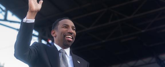 Andre Dickens at his inauguration at Bobby Dodd Stadium at Hyundai Field in 2022. Photo by Allison Carter.