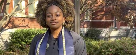 New alumna Amber Ephraim is one of two CS majors earning GT’s International Plan designation this semester. 