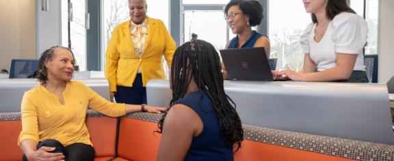 Employees in conversation