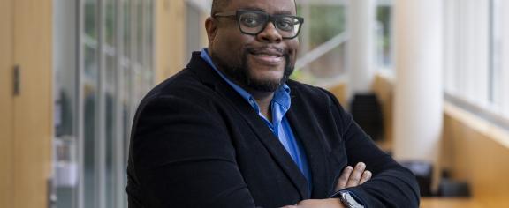Mikkel Thomas portrait in the Marcus Nanotechnology Building