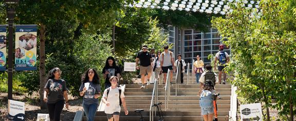 Students walking on Georgia Tech's campus