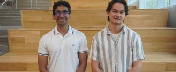From left: Anirudh Sriram and Matthew Rohan, recipients of the 2025 Barry Goldwater Scholarship 