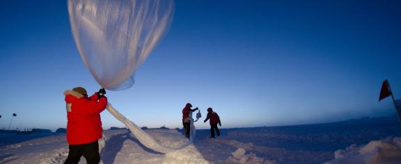 Researchers launch a a lightweight, balloon-borne instrument to collect data. "To keep advancing, we need scientists who can determine what data we need, collect that data, and solve problems," Bracco says. (NOAA)