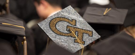 GT Logo on Grad Cap 