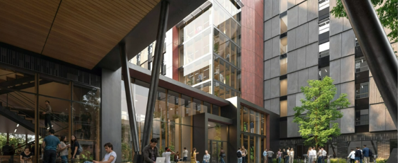 Curran Street Residence Hall Exterior Rendering