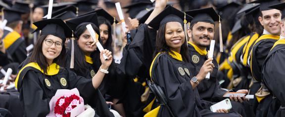 Master's graduates at Commencement