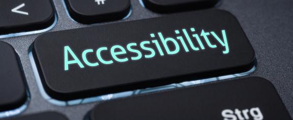Keyboard with "Accessibility" on a key