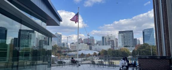 American flag at Veterans Walk of Honor