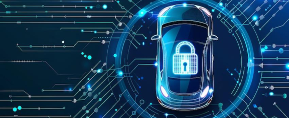 A digital image of a car with a lock on it