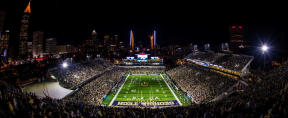 Nighttime game at Bobby Dodd Stadium