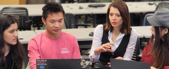 The College of Lifetime Learning's Meryem Yilmaz Soylu, an AI researcher, is pictured teaching her VIP course.