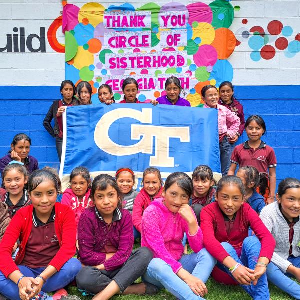 Students at the school in Cantón La Soledad, Guatemala