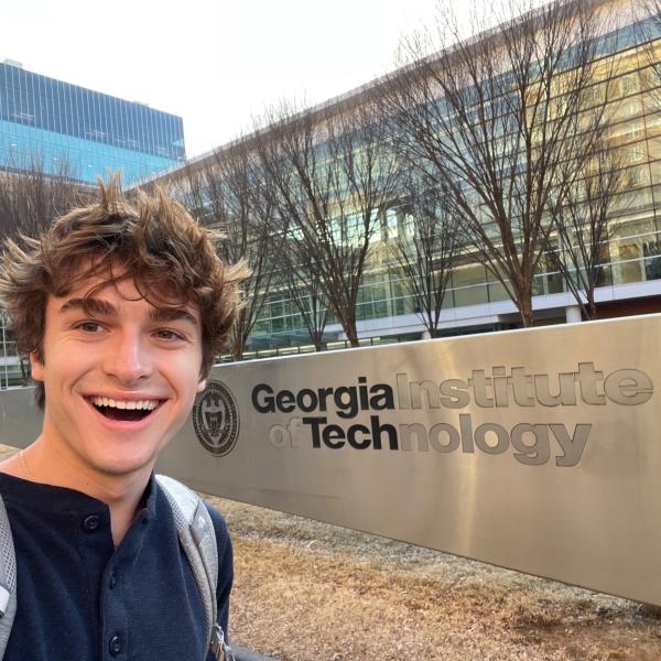 Survivor contestant and Georgia Tech student Carson Garrett on campus.