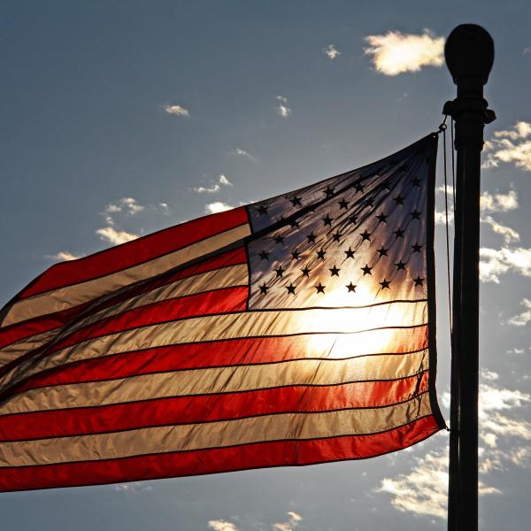 American Flag Flying on Memorial Day
