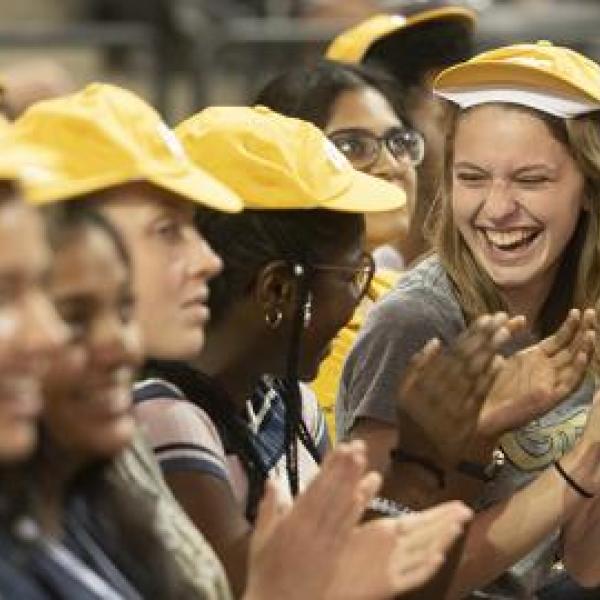 Georgia Tech students wearing RAT caps
