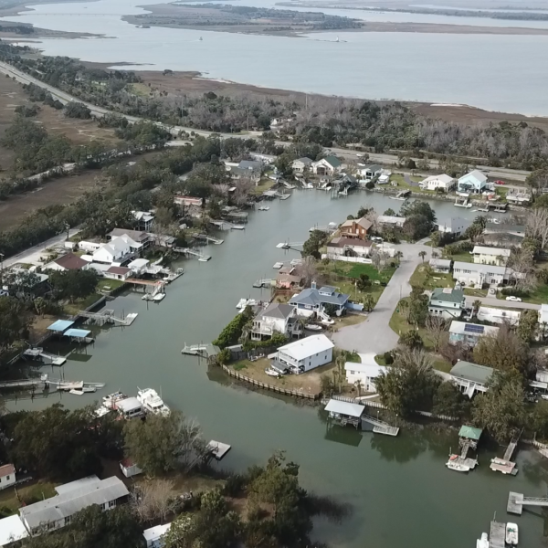 An aerial view of the Georgia Coast.