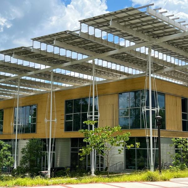 The Kendeda Building for Innovative Sustainable Design, a certified “Living Building,” at Georgia Tech, is a case study in Matisoff's book. Credit: Daniel Matisoff