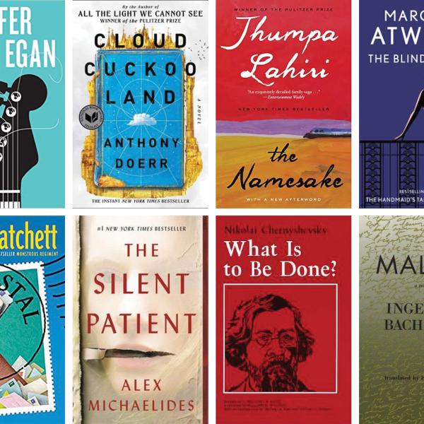 Book jackets for What to Read, Spring Break 2023